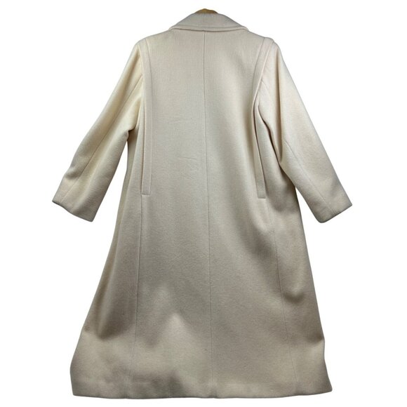 Vtg Forecaster of Boston Wool Coat Womens Size 8 Ivory Double Breasted Old Money - Picture 4 of 16